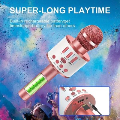 WS858 Wireless Bluetooth Karaoke Microphone,Portable karaoke wireless microphone for Home Party Birthday