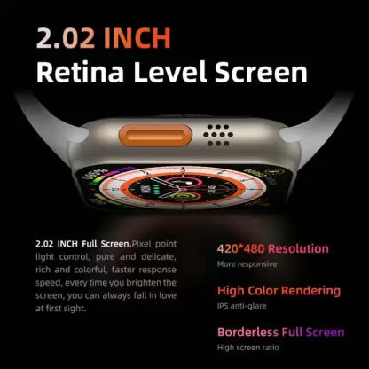 WEARFIT HW 8 ULTRA 2.2" + Cellular Smartwatch  (Orange Alpine Strap, Free Size)