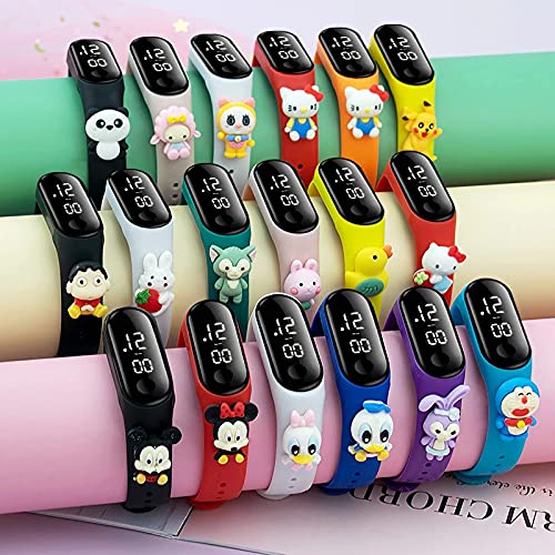 Touch Button Silicone Smart Digital Creative Design LED Band with Cartoon Bracelet Watch - Kids Boys and Girls Watches
