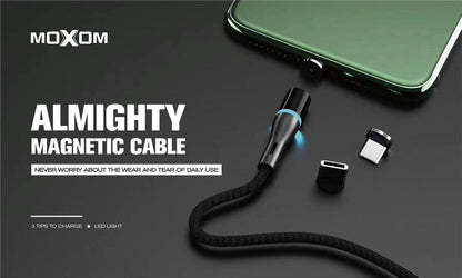 MoXoM Cable 3 In 1 USB To Micro USB, Type-C And Lightning, Black - MX-CB37