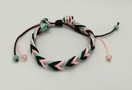 Friendship Bracelets - سوار الصداقة (Pink-Green-Black)