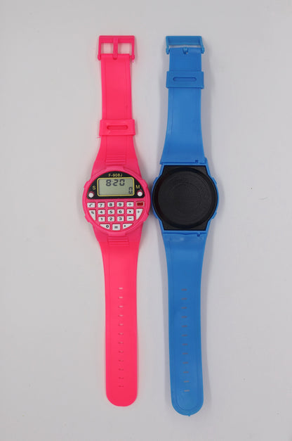 Silicone watch for boys with calculator ساعة سيلكون للأولاد مع آلة حاسبة