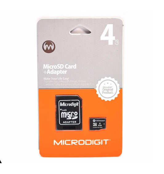 Microdigit Micro SD Card and Adapter Memory Card 4/8/16/32-GB