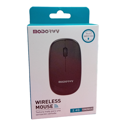 Modorwy MO1103 / M01104 Wireless Mouse 2.4GHz with USB Nano Receiver I High Precision Optical Tracking I 4 Buttons I Plug & Play I Ambidextrous for PC/Mac/Laptop - Black
