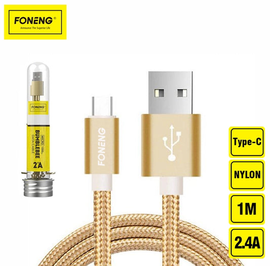 Foneng High Quality Phone Data Cable 2A - BumbleBee 1000mm