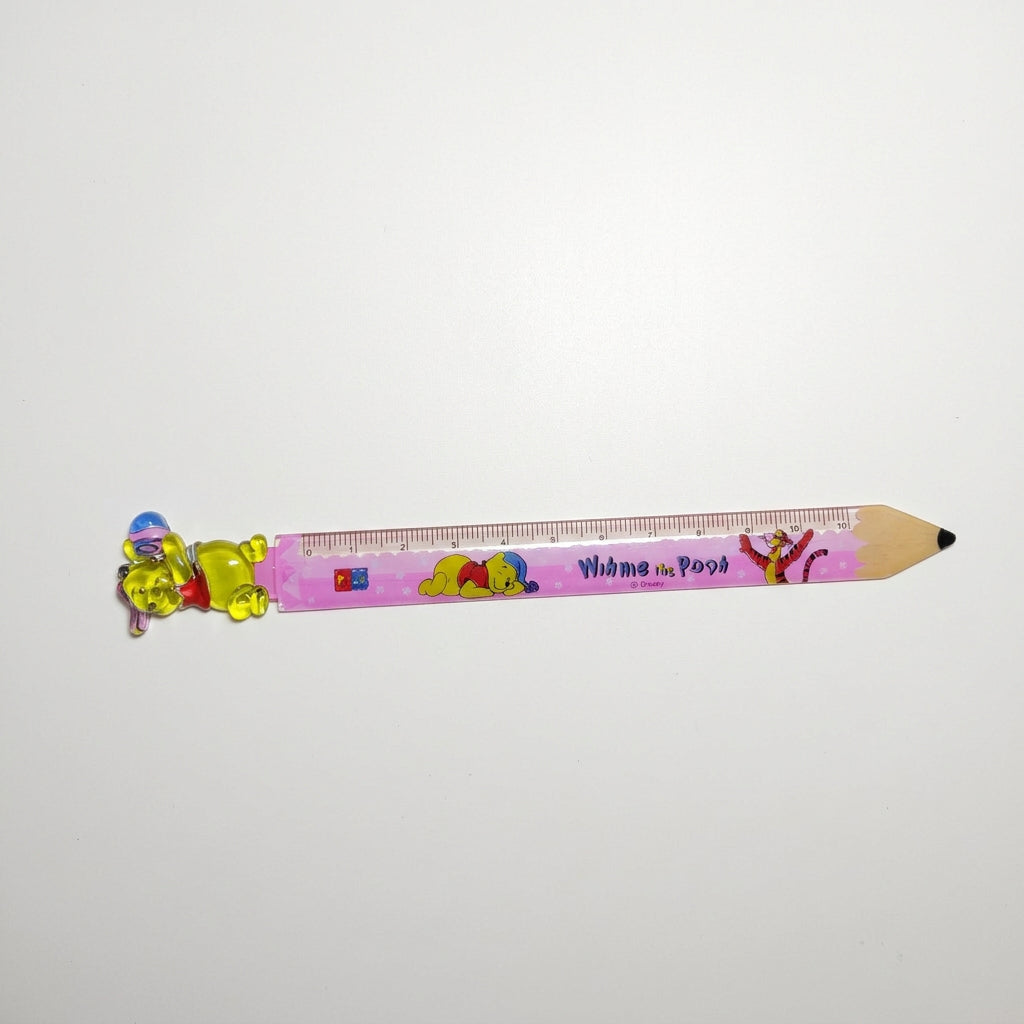 Disney Winnie the Pooh Pencil-Shaped Straight Ruler – Cute Character Bookmark Ruler - 11 cm