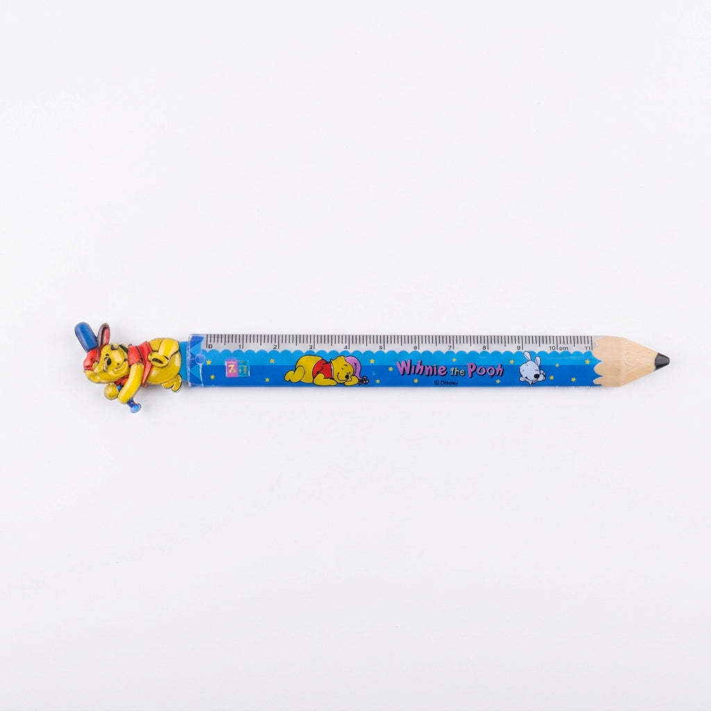 Disney Winnie the Pooh Pencil-Shaped Straight Ruler – Cute Character Bookmark Ruler - 11 cm