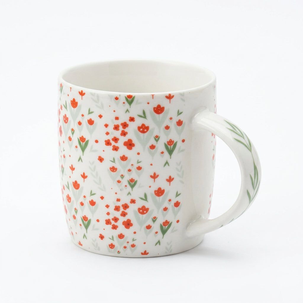 Saida 310ml Flower Design 1 Ceramic Mug, Dishwasher & Microwave Safe Mug