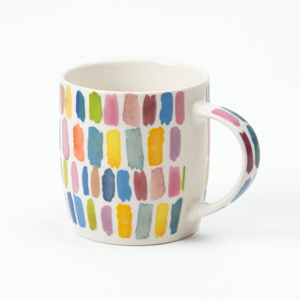 Saida 310ml Colorful Mini Rectangles Design Ceramic Mug, Dishwasher & Microwave Safe Mug
