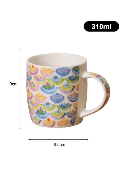 310ml Colorful Design Ceramic Mug, Dishwasher & Microwave Safe Mug