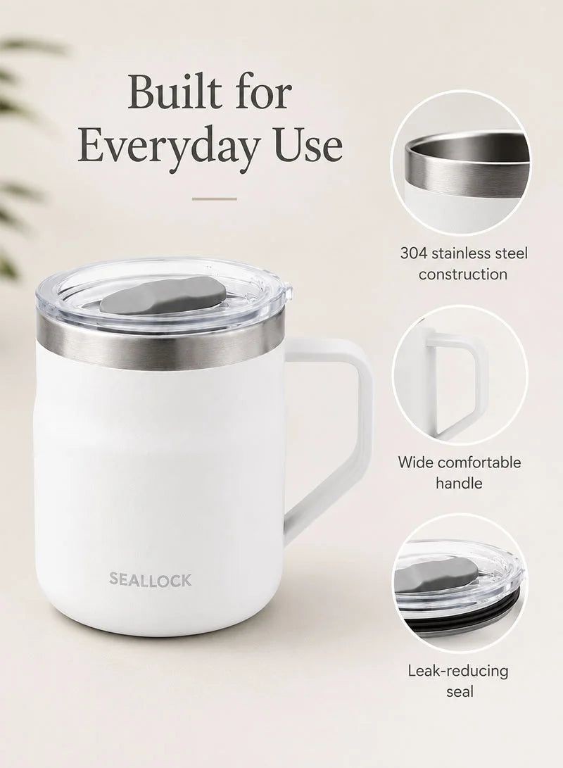 SEALLOCK 560ml 304 Stainless Steel Double-Wall Vacuum Insulated Thermal Mug With Transparent Sliding Lid