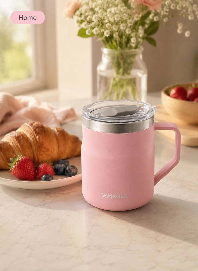 SEALLOCK 560ml 304 Stainless Steel Double-Wall Vacuum Insulated Thermal Mug With Transparent Sliding Lid