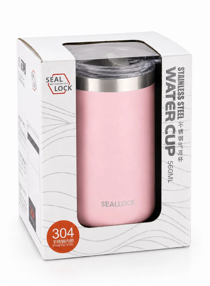 SEALLOCK 560ml 304 Stainless Steel Double-Wall Vacuum Insulated Thermal Mug With Transparent Sliding Lid