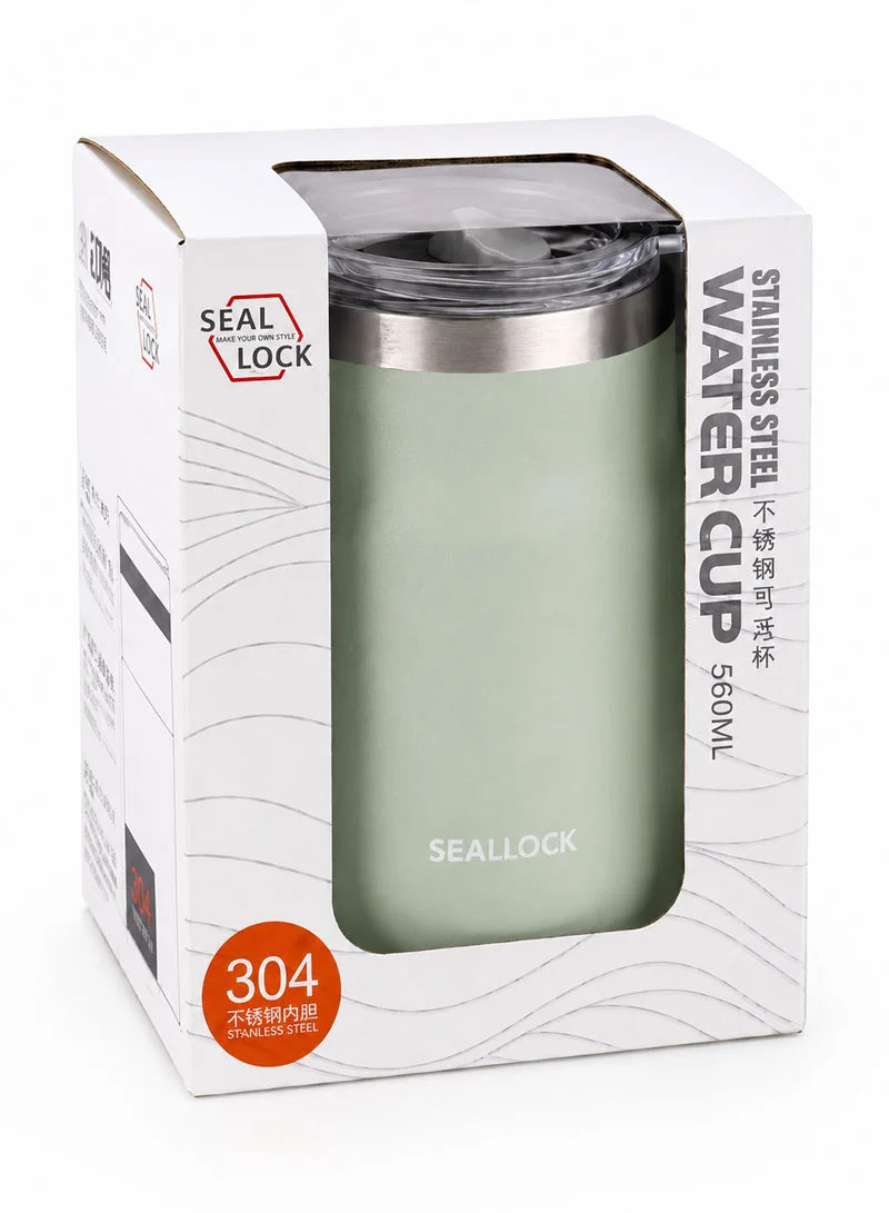 SEALLOCK 560ml 304 Stainless Steel Double-Wall Vacuum Insulated Thermal Mug With Transparent Sliding Lid