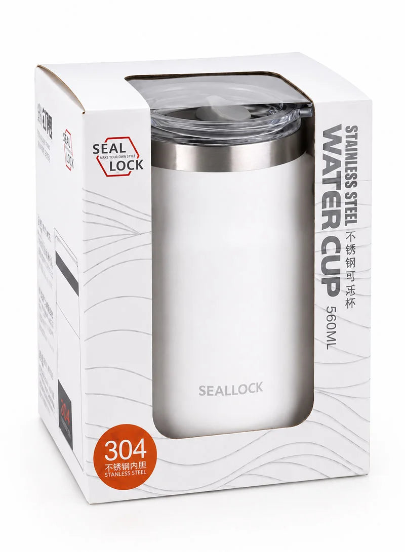 SEALLOCK 560ml 304 Stainless Steel Double-Wall Vacuum Insulated Thermal Mug With Transparent Sliding Lid