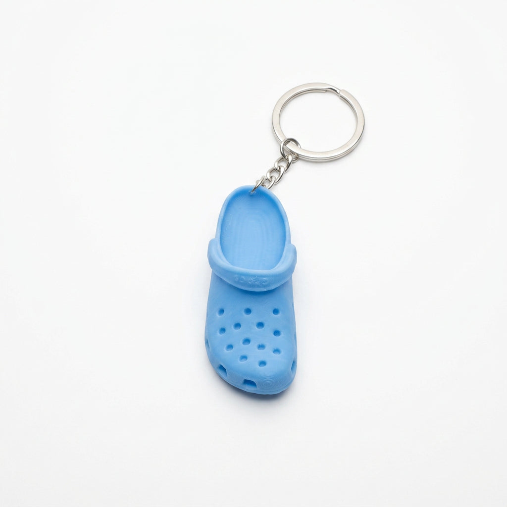 3D Printed Novelties – Keychain Mini Blue Crocs