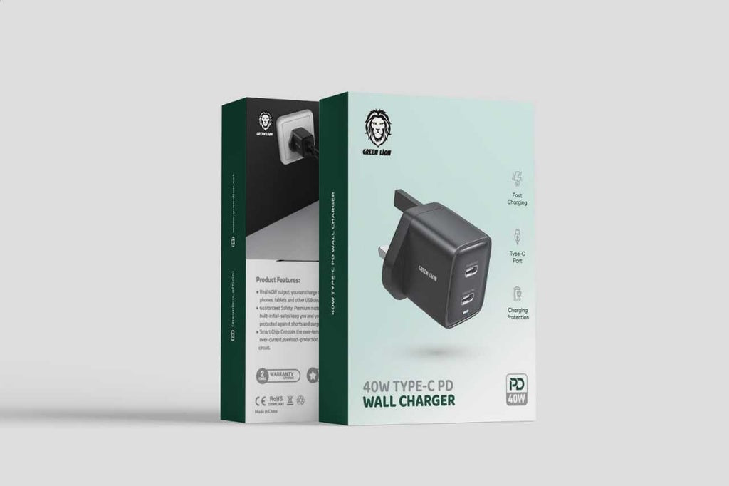 Green Lion 40W Type-C PD Wall Charger , Fast Charging