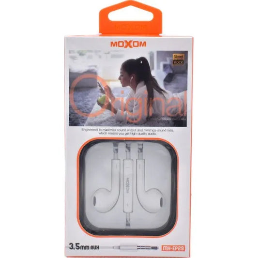 MoXoM MX-EP29 Wired In Ear Earphone With Microphone - White