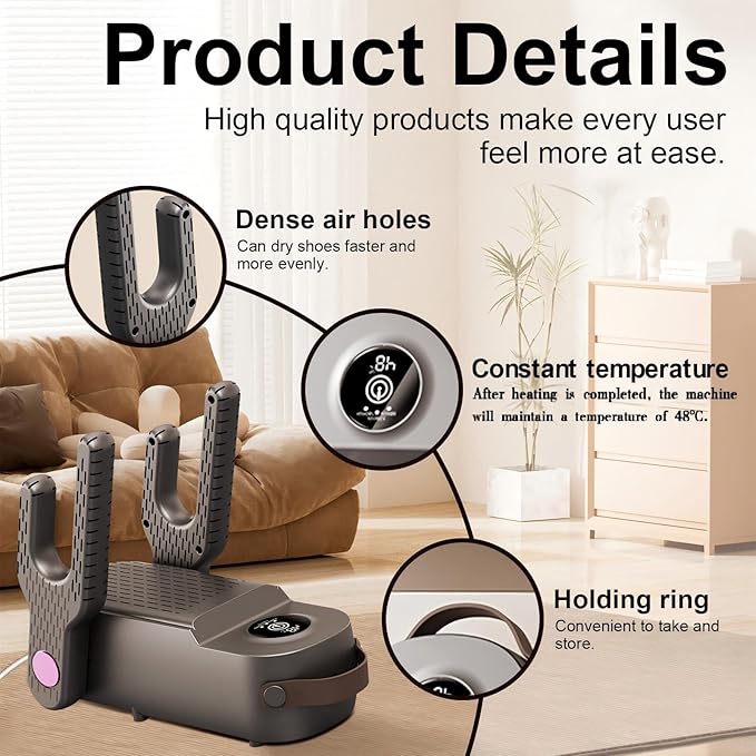 4 Arms Shoes Dryer with Timer and Antibacterial Function