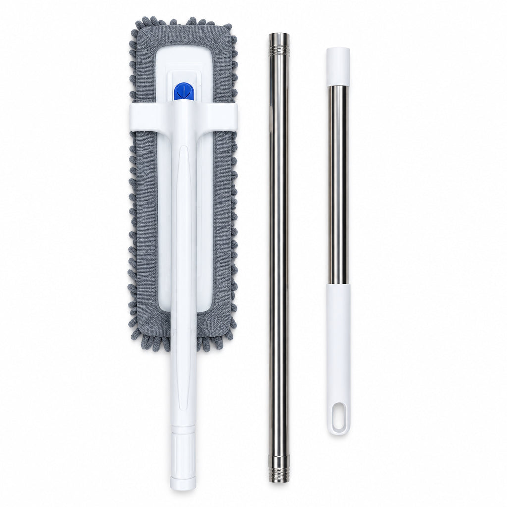 Multi-Functional Dust Mop and Microfiber Duster Cleaning Set – Extendable Handle Flat Floor Mop