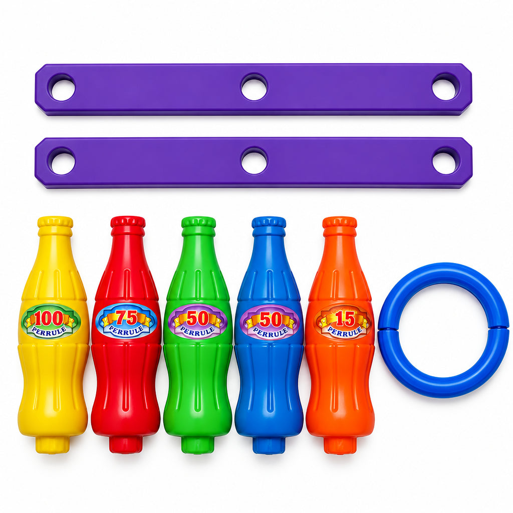 Hoopa Loop Ferrule Game – Kids Ring Toss and Bottle Scoring Activity Toy