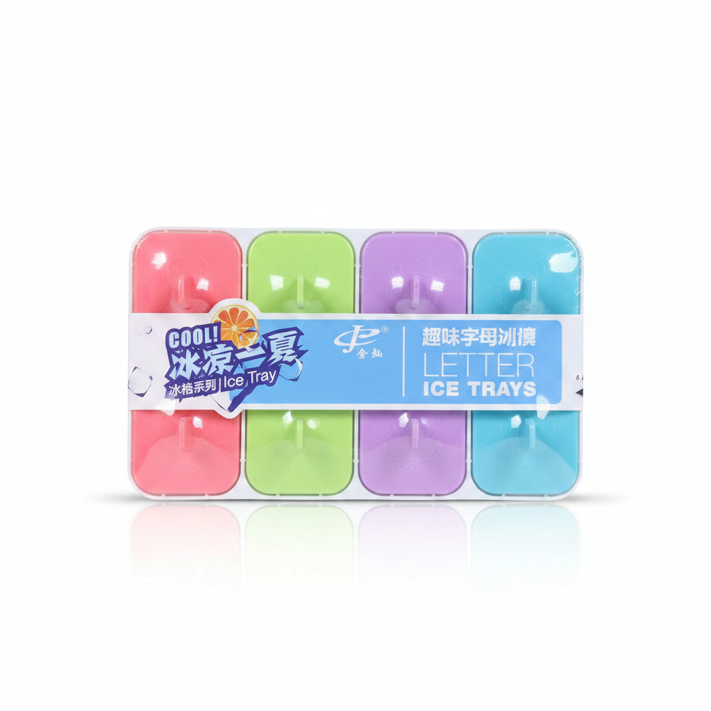 Kids Alphabet Popsicle & Ice Cream Mold Maker – Fun Letter Ice Trays with Reusable Sticks and Spill-Proof Lids