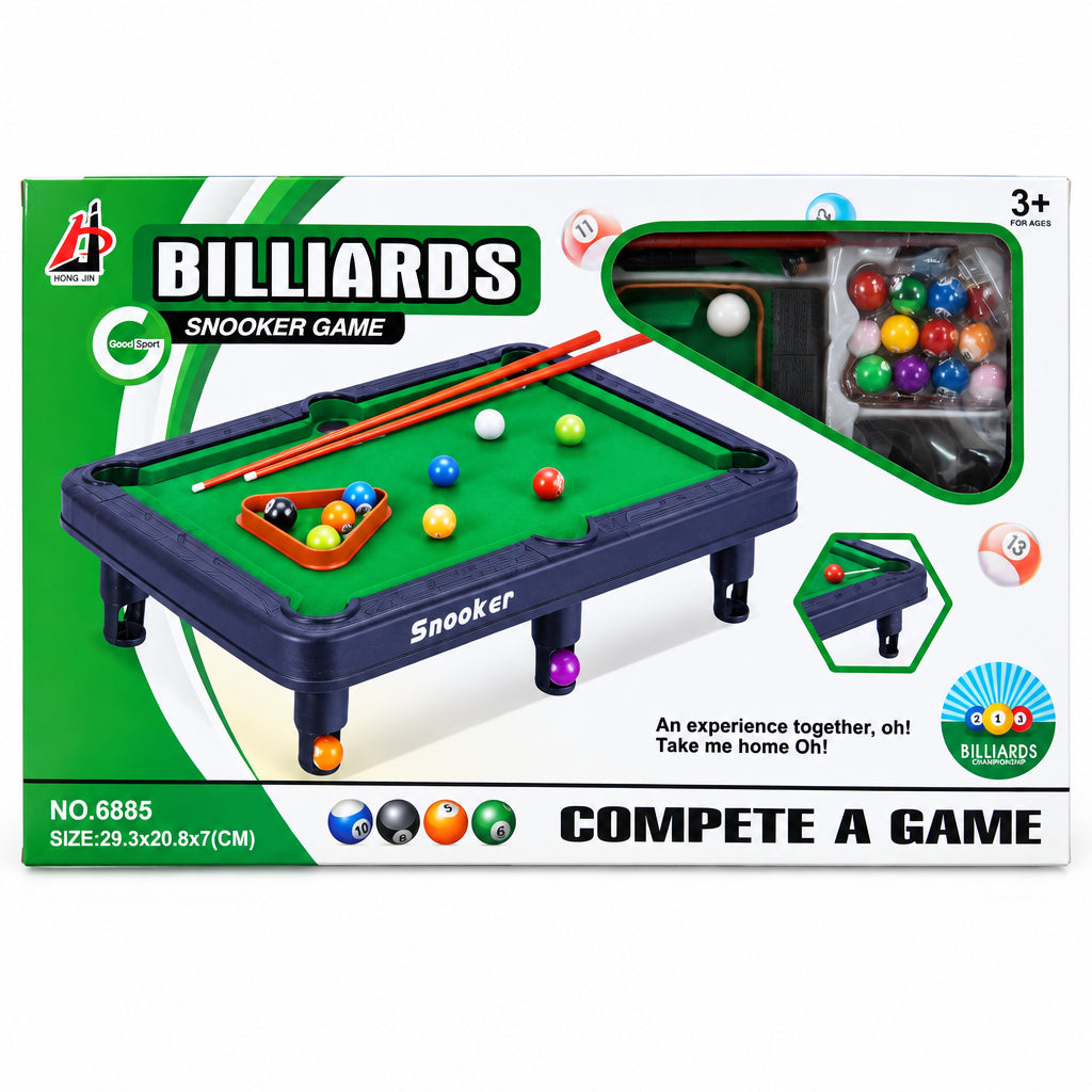 Mini Billiards Snooker Game Set – Tabletop Cue Sports Playset
