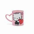 MugCute Pink Ceramic Cartoon Mug with Heart-Shaped Handle – Adorable Coffee and Tea Cup HelloKitty
