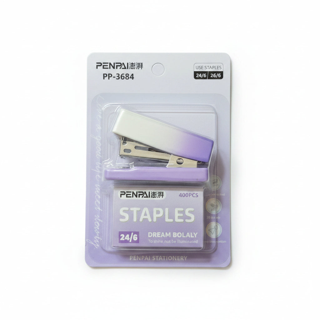 PENPAI PP-3684 Mini Stapler Set with Staples – Purple Gradient