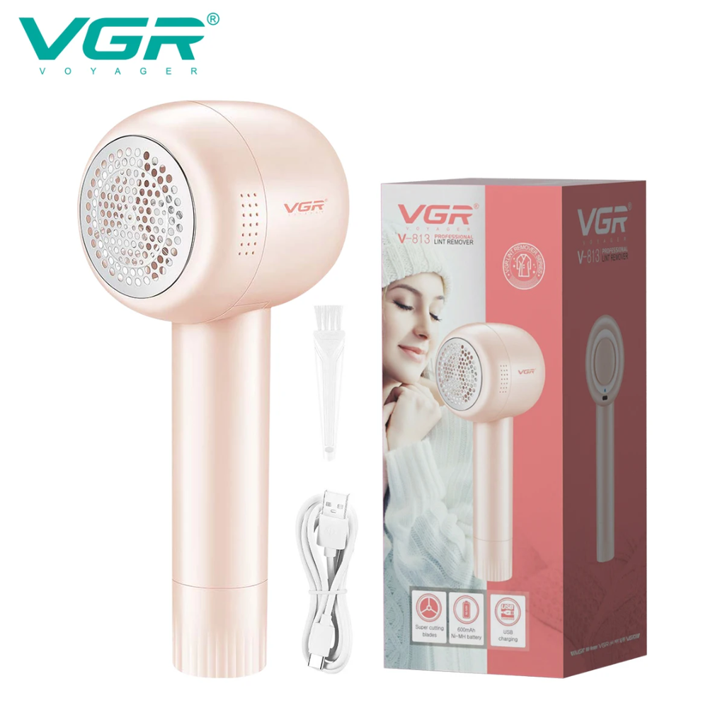 VGR V-813 Rechargeable Fabric Lint Remover - Portable Electric Clothes Fuzz Shaver and Pill Trimmer for Sweaters, Carpets, and Furniture