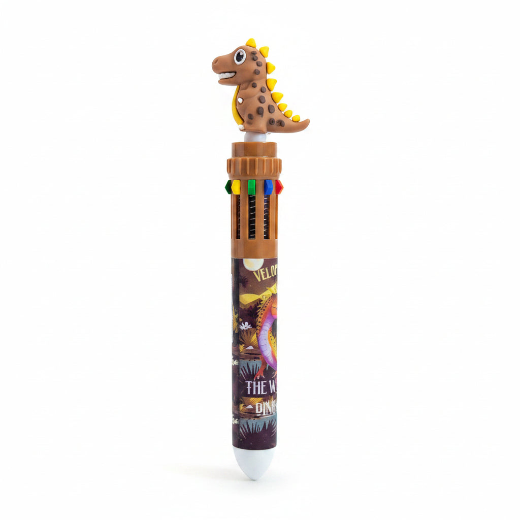 Dinosaur Theme 10-in-1 Multicolor Ballpoint Pen