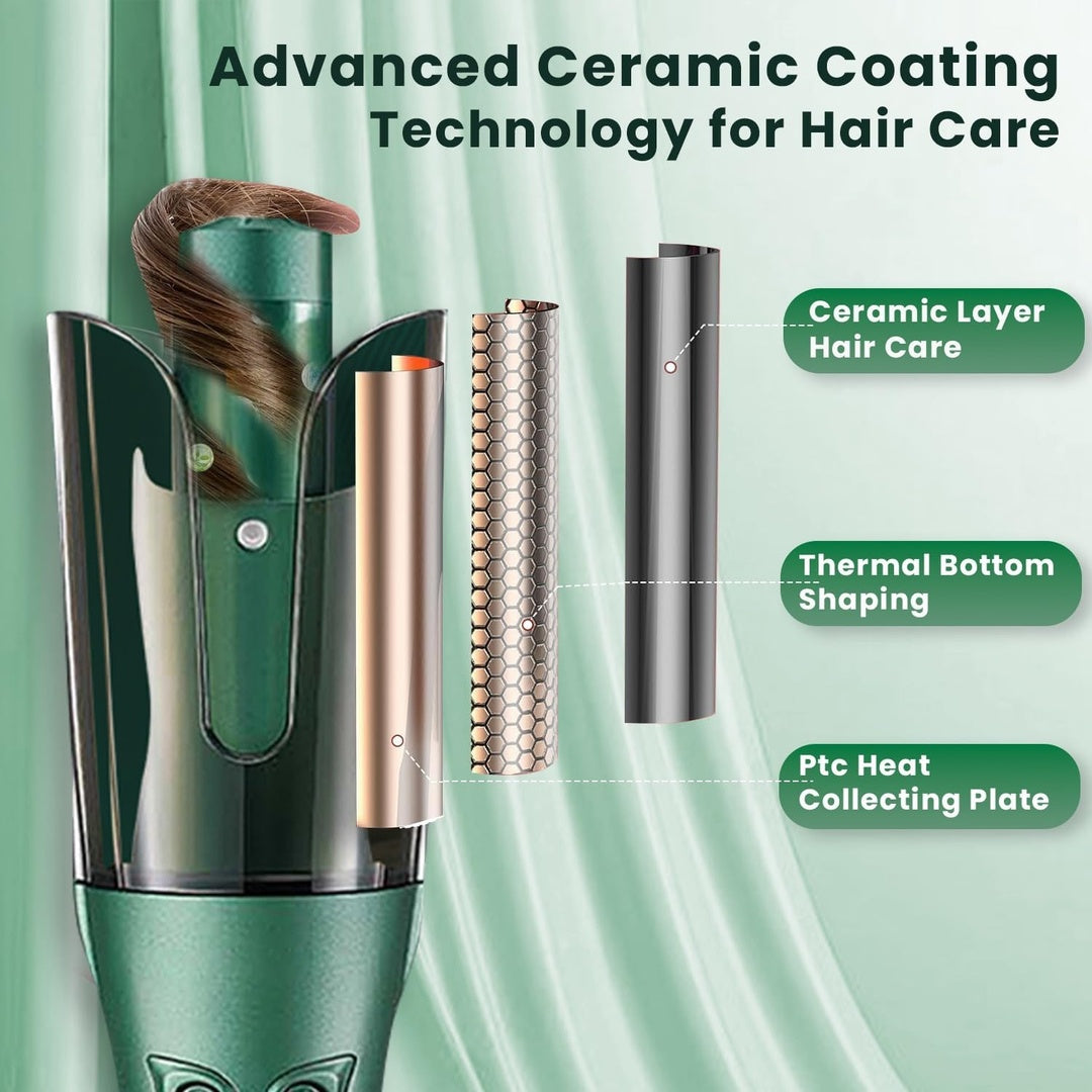 VGR V-583 Professional Automatic Hair Curler – Green Ceramic Rotating Styler