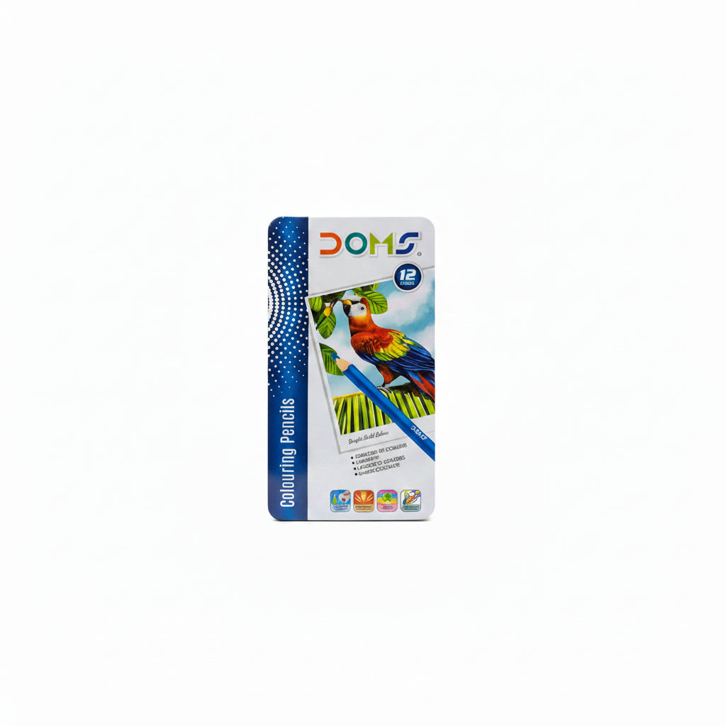 DOMS Colour Pencils – 12-Piece Metal Tin Set