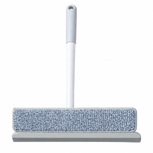 2-in-1 Rotatable Window Cleaner – Microfiber Scrubber and Rubber Squeegee