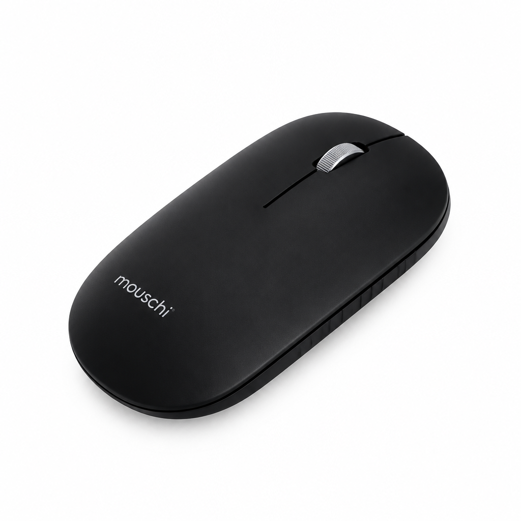 Mouschi Elegant Professional Wireless Mouse – Black Ergonomic 2.4G Optical Computer Mouse