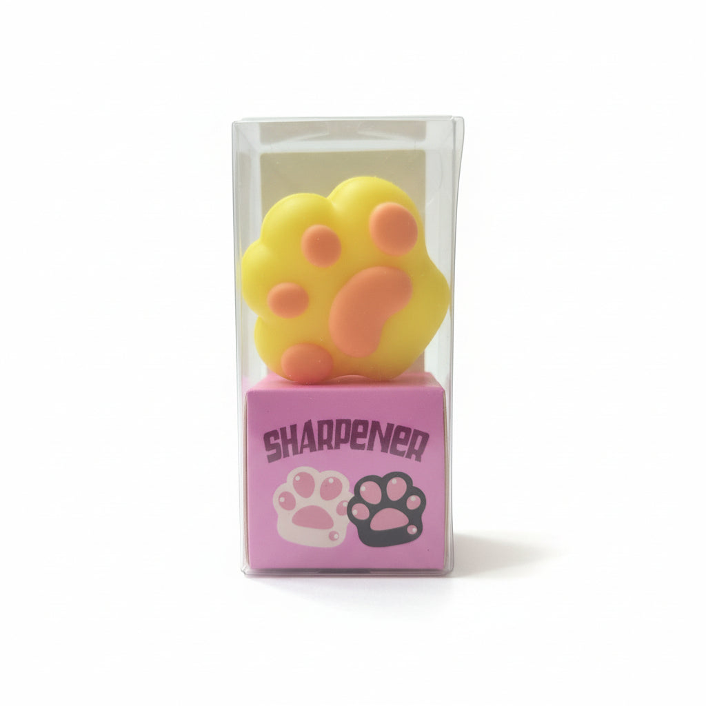 Cute Cartoon & Paw Print Pencil Sharpener