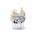UPKTUPK 780ml Cartoon Split Warehouse Double Drink Cup - 2-in-1 Dual Compartment Water Bottle with Straw for Kids, School, and Travel - White