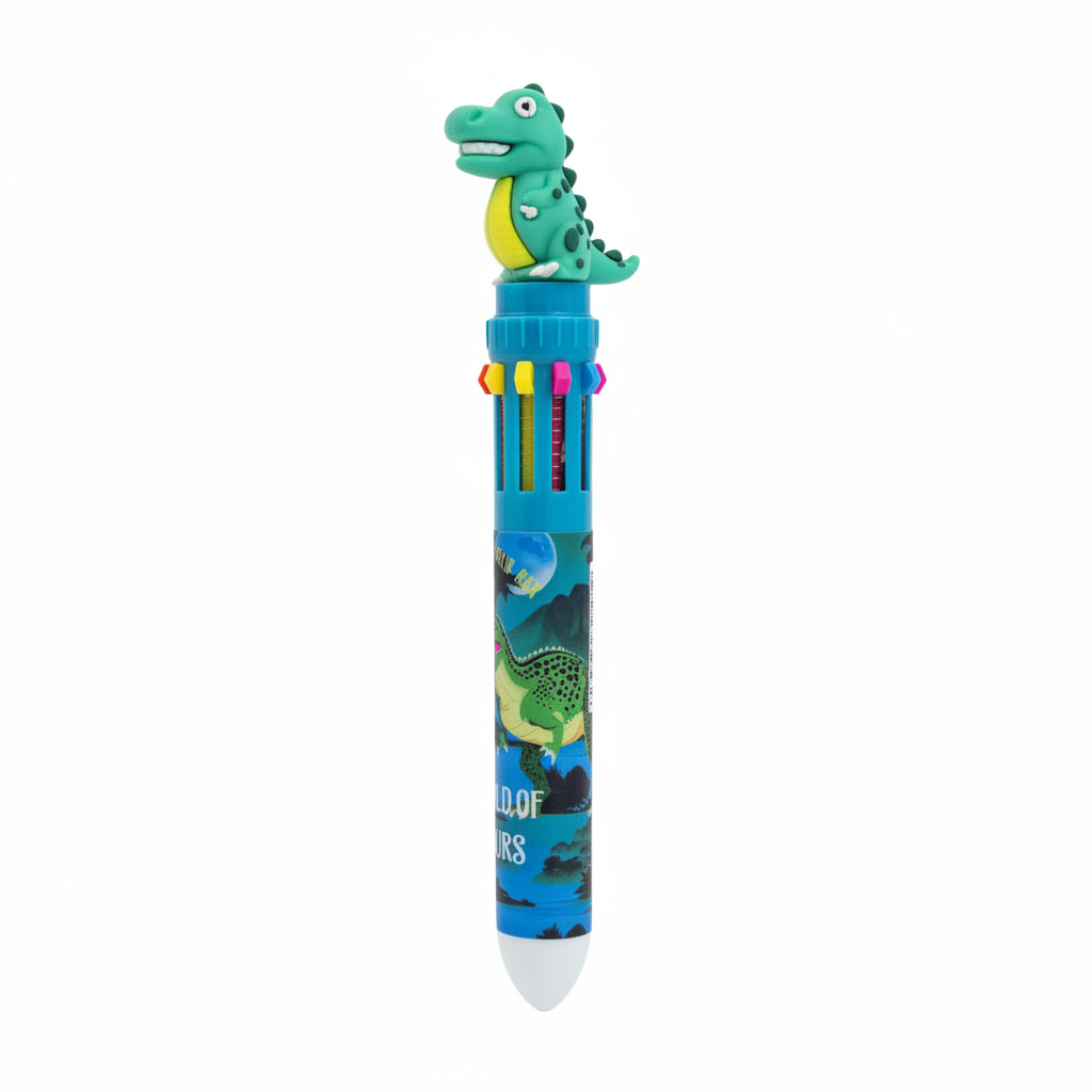 Dinosaur Theme 10-in-1 Multicolor Ballpoint Pen