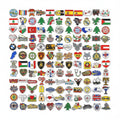Decorative Metal Phone Case Stickers – Assorted Emblem & Flag Badges, Metalic Stickers 3M