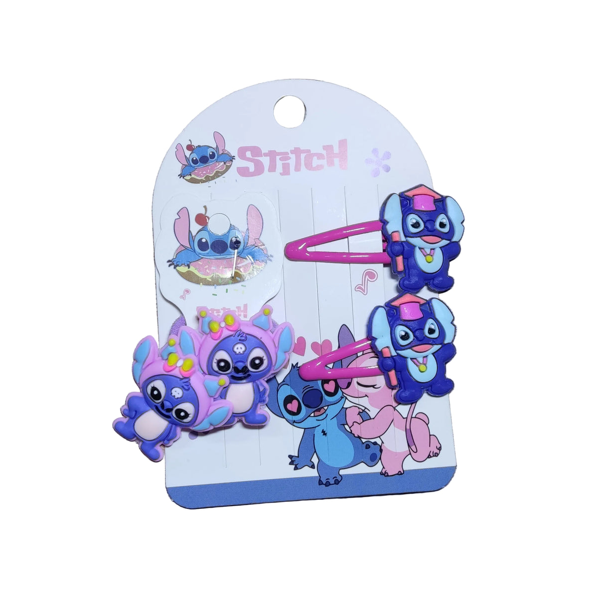 Stitch Theme Cartoon Hair Clip Set – Assorted Character Hairpins and Accessories