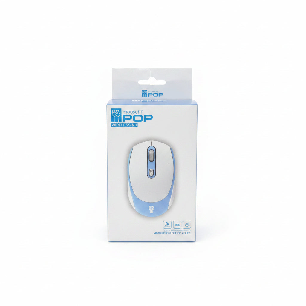 Mouschi POP M3 4D Wireless Office Mouse. 2.4GHz High-Precision Portable Ergonomic Computer Mouse