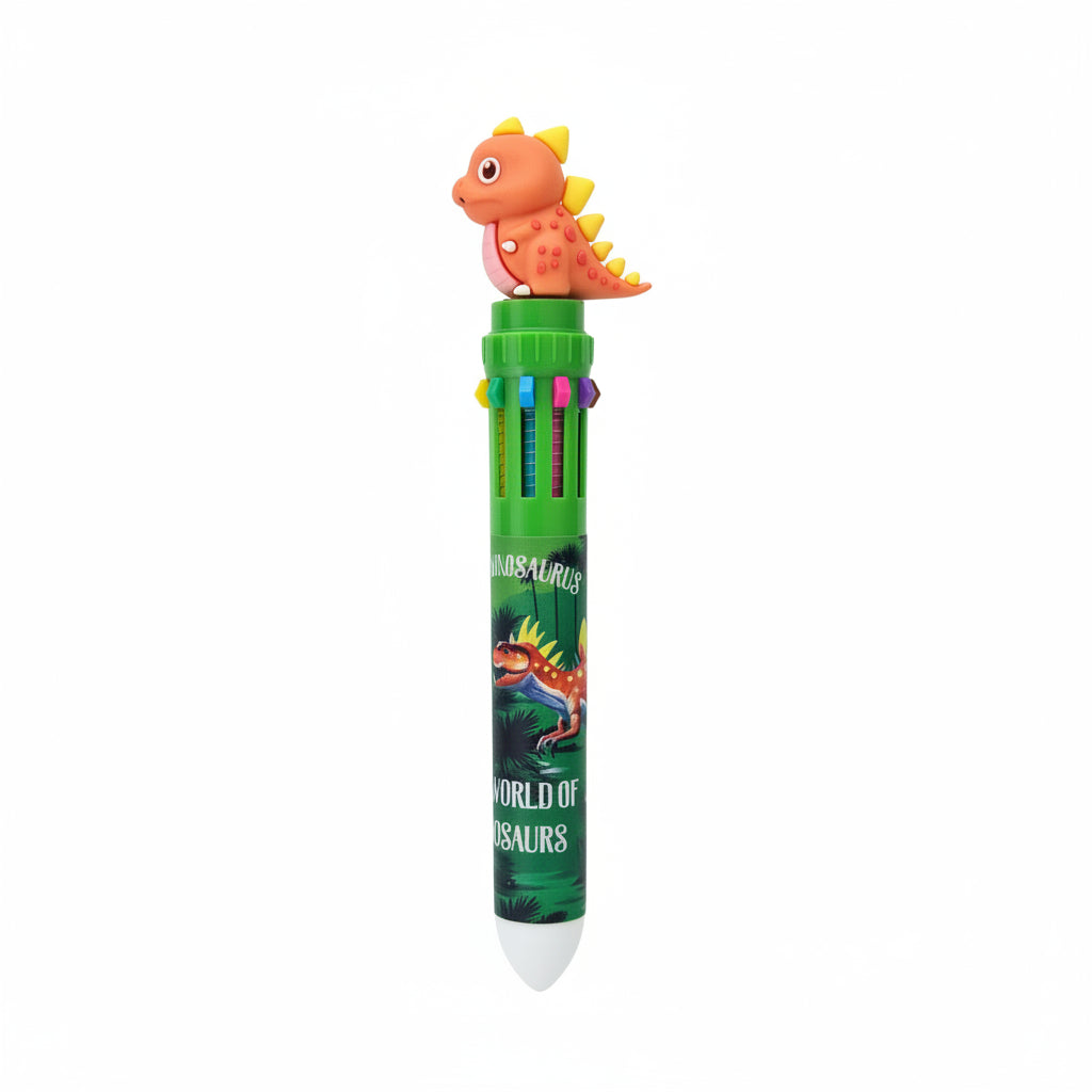 Dinosaur Theme 10-in-1 Multicolor Ballpoint Pen
