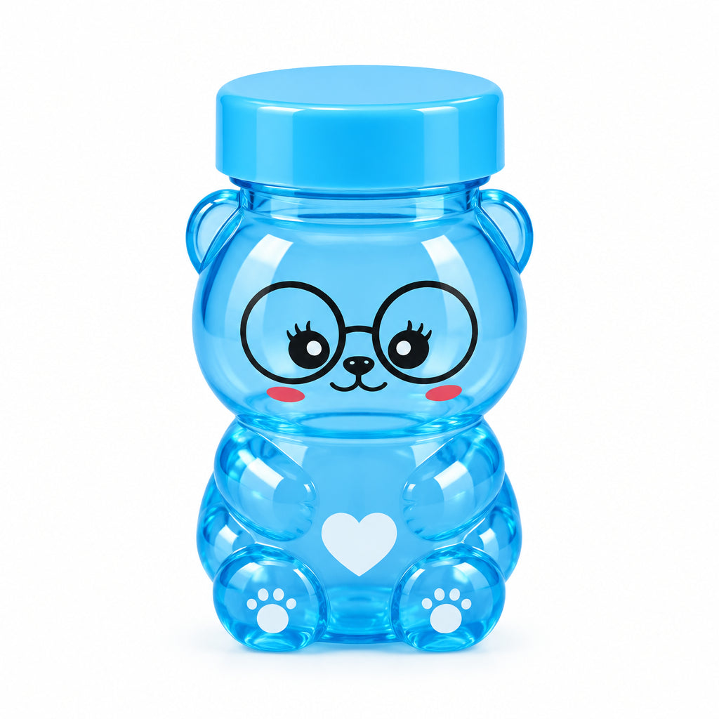 Cute Bear Mini Slime Container – Glitter Slime Toy in Animal Jar