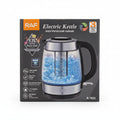 RAF 2200W Electric Glass Kettle with Tea Infuser. 1.7L Borosilicate Glass Tea Maker with Blue LED Illumination