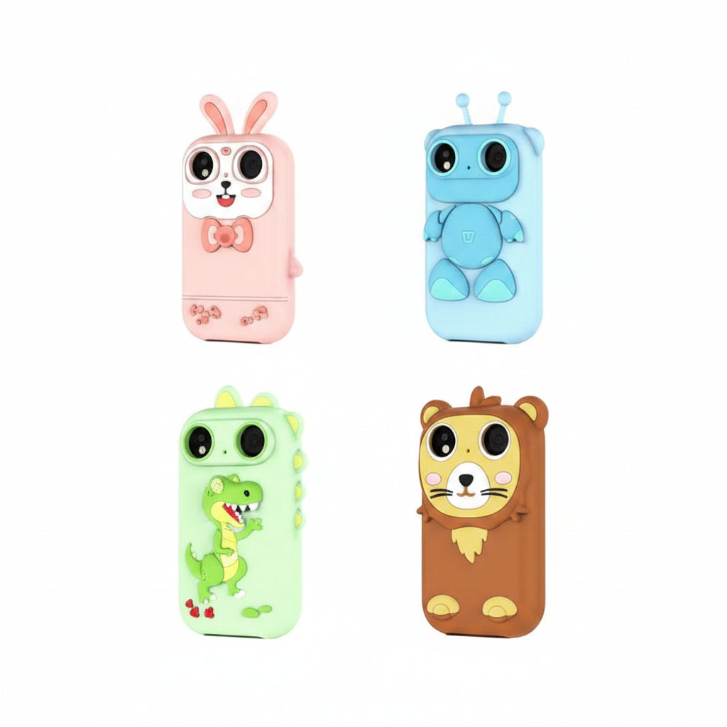 Cartoon Animal Children's Smart Phone Toy – Interactive Educational Play Phone with Dual Camera, Soft Silicone Protective Case, and Pre-Loaded Learning Apps for Boys and Girls
