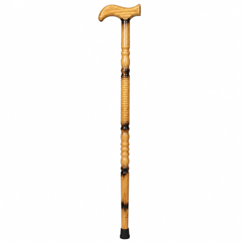 Traditional Wooden Walking Cane – Ergonomic Handle Mobility Aid