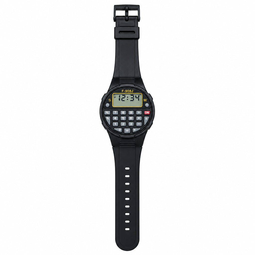Kids Multifunctional Calculator Watch F-908J – Creative Student Electronic Wristwatch