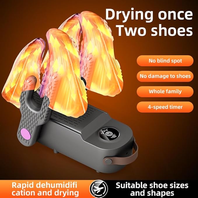 4 Arms Shoes Dryer with Timer and Antibacterial Function