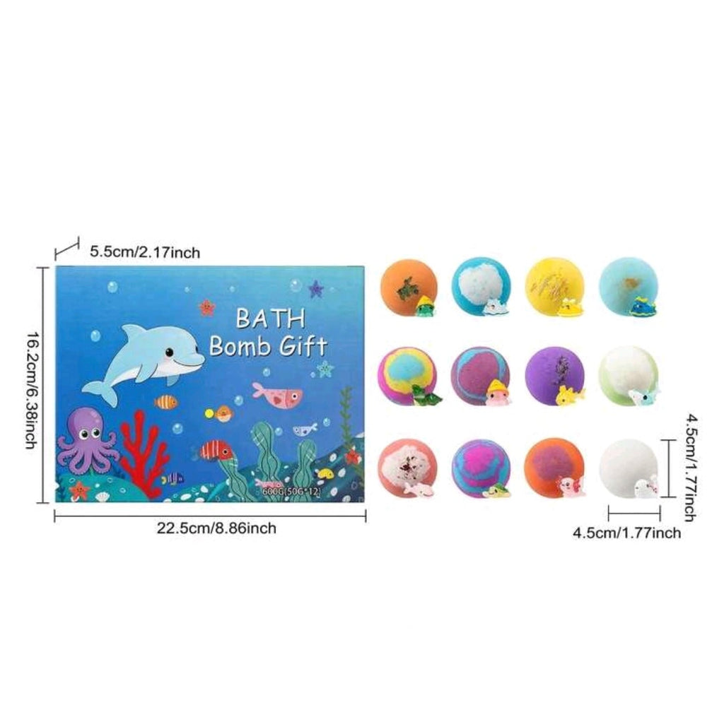 Kids' Surprise Marine Animal Bath Bomb Gift Set - 12 Pieces