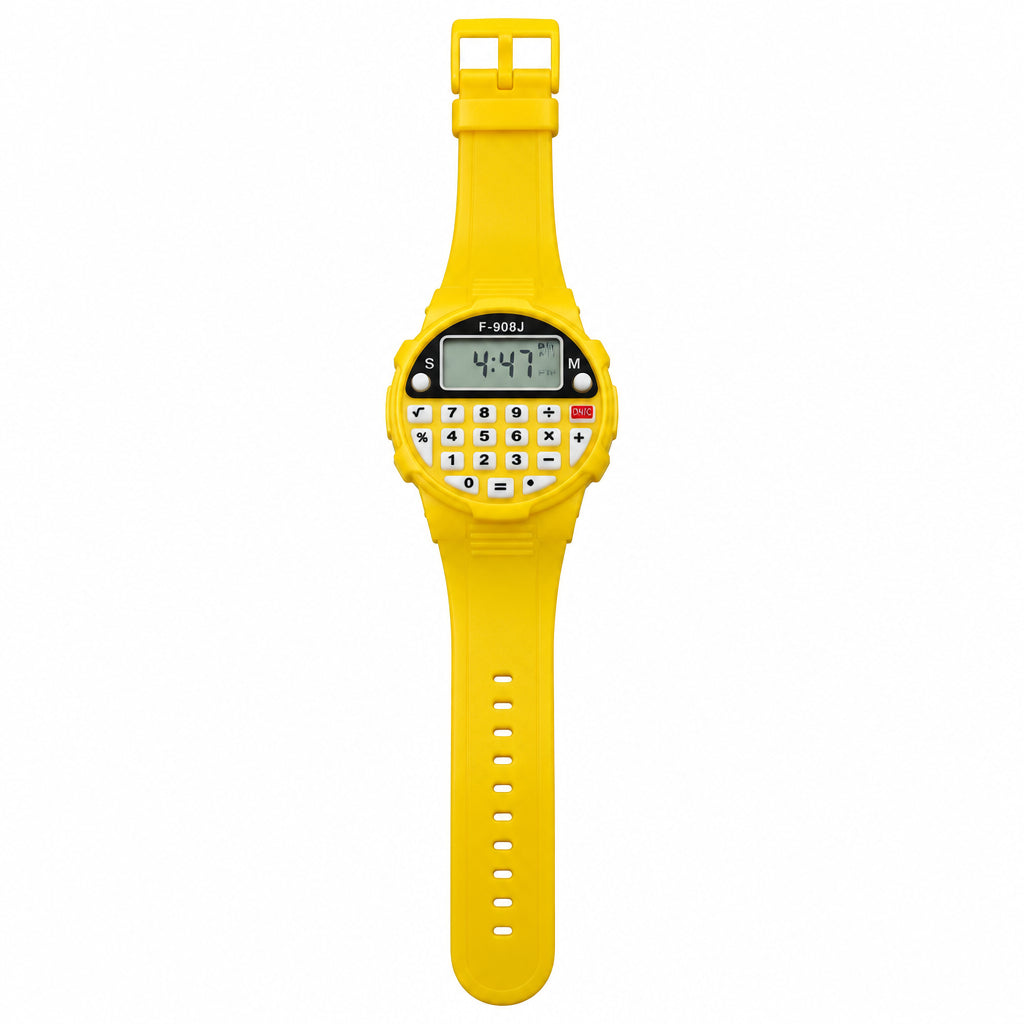 Kids Multifunctional Calculator Watch F-908J – Creative Student Electronic Wristwatch